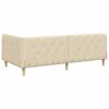 vidaXL Corner Bed Frame with Headboard Cream 100 x 200 cm Fabric