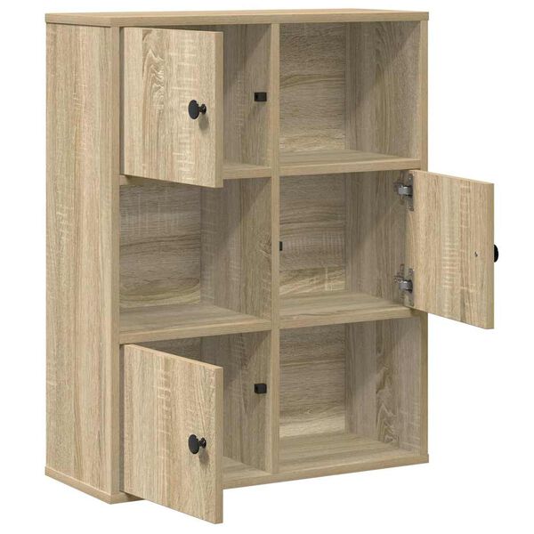 vidaXL Bookcase Sonoma Oak 60x24x76.5 cm Engineered Wood