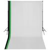 vidaXL Photo Studio Kit with 3 Cotton Backdrops Adjustable Frame 3x5m