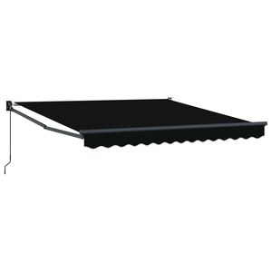 vidaXL Retractable Awning Black 350 x 250 cm Polyester and Aluminium