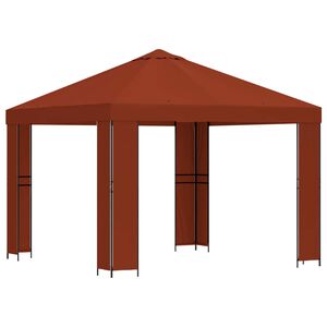 vidaXL Gazebo 3 x 3 m Terracotta Polyester and Steel 190 gsm