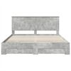 vidaXL Bed Frame Concrete Grey 200 x 200 cm Engineered Wood