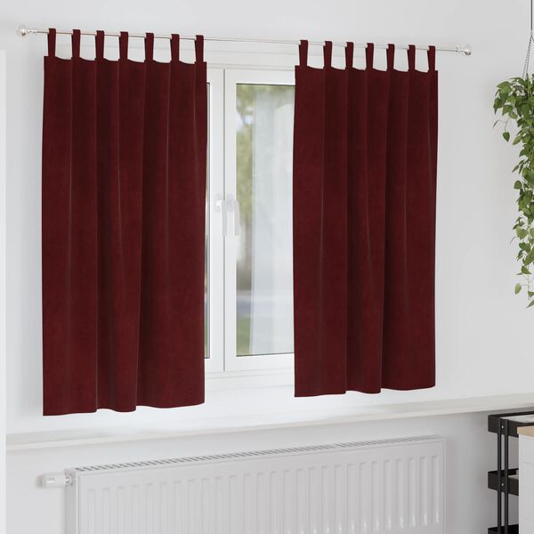 vidaXL Blackout Curtains 2 pcs Wine Red 140 x 175 cm Velvet