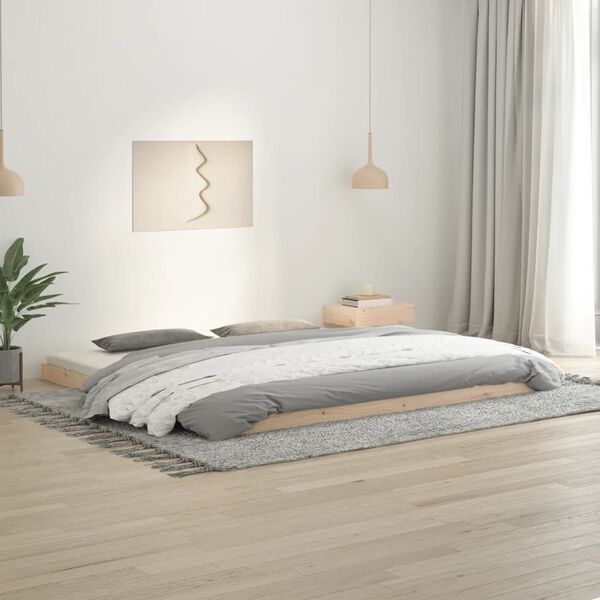 vidaXL Bed Frame without Mattress 200x200 cm Solid Wood Pine
