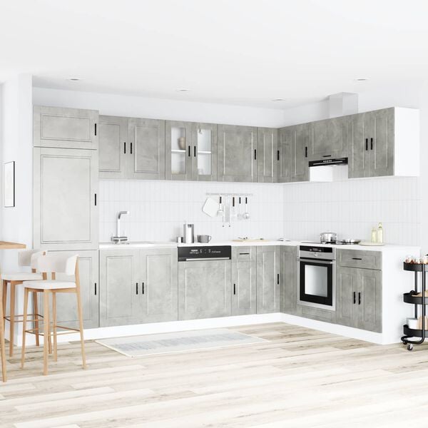 vidaXL Sink Base Cabinet Porto Grey 80 x 46 x 81.5 cm Engineered wood