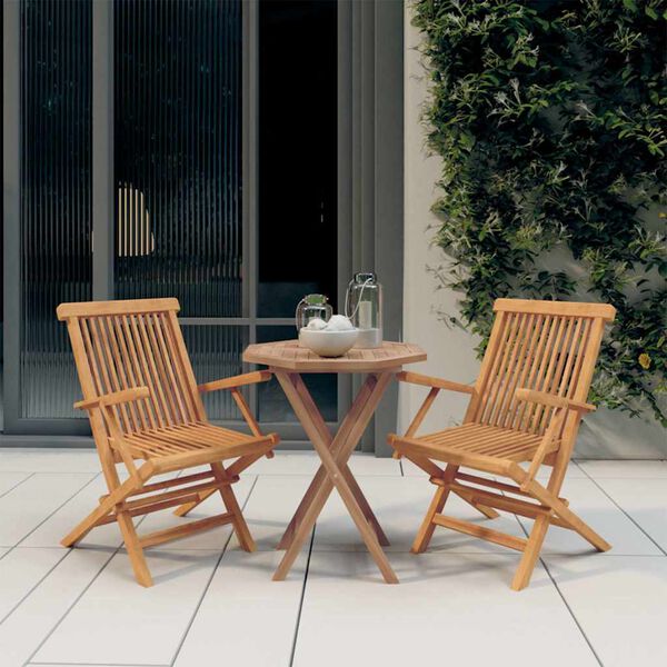 vidaXL 3 Piece Garden Dining Set Solid Wood Teak