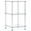 vidaXL 3-Tier Shelf Transparent 40x40x67 cm Tempered Glass