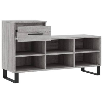 vidaXL Shoe Cabinet Grey Sonoma 102x36x60 cm Engineered Wood