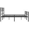 vidaXL Metal Bed Frame without Mattress with Footboard Black 140x200cm