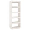 vidaXL Book Cabinet/Room Divider White 60x35x167 cm Solid Pinewood