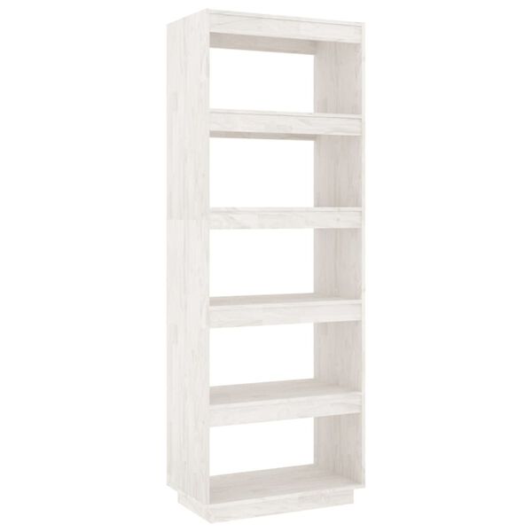 vidaXL Book Cabinet/Room Divider White 60x35x167 cm Solid Pinewood