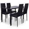 vidaXL 5 Piece Dining Table Set Black