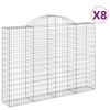 vidaXL Arched Gabion Baskets 8 pcs 200x30x140/160 cm Galvanised Iron