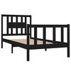 vidaXL Bed Frame without Mattress Black Solid Wood Small Single