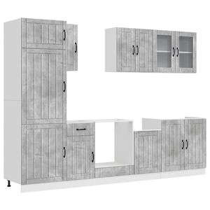 vidaXL 8 Piece Kitchen Cabinet Set Lucca Concrete Grey Engineered Wood