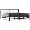 vidaXL Metal Bed Frame without Mattress with Footboard Black 183x213cm
