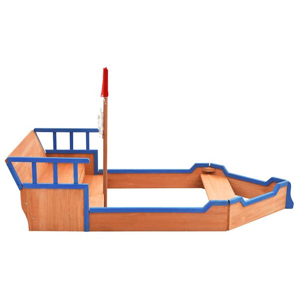 vidaXL Sandbox Pirate Ship Firwood 190x94.5x101 cm