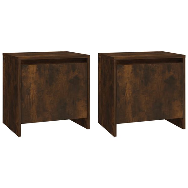 vidaXL Bedside Cabinets 2 pcs Smoked Oak 45x34x44.5 cm Engineered Wood