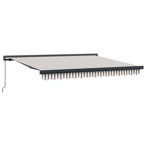 vidaXL Retractable Awning Light Grey and White 300 x 250 cm