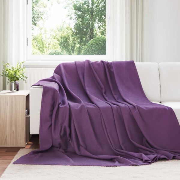 vidaXL Throw Blanket Purple 270 x 240 cm Fleece