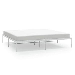 vidaXL Metal Bed Frame without Mattress White 180x200cm