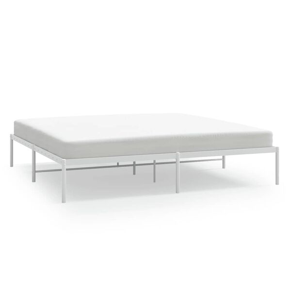 vidaXL Metal Bed Frame without Mattress White 180x200cm