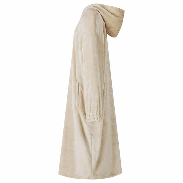 vidaXL Blanket Hoodie Beige M Flannel