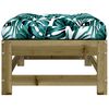 vidaXL Garden Footstool with Cushion Impregnated Wood Pine