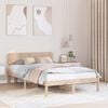 vidaXL Bed Frame with Headboard Natural 140 x 190 cm Solid Pine Wood