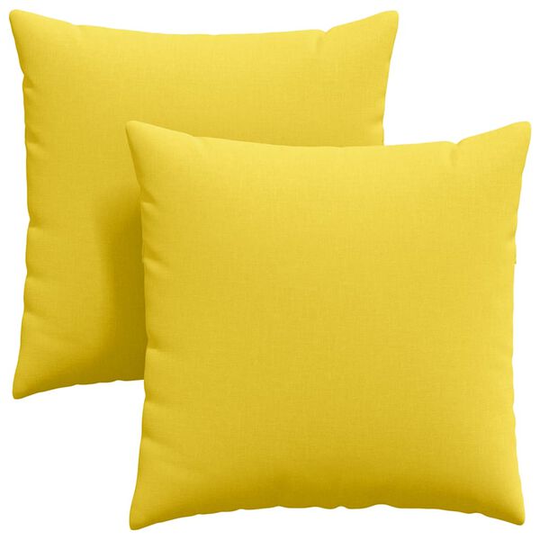 vidaXL Sofa Pillows 2 pcs Light Yellow 60 x 60 cm Fabric