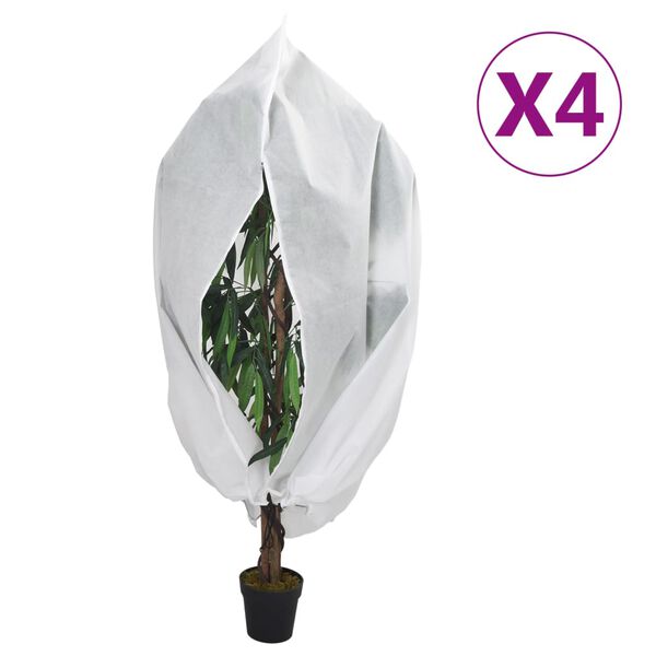 vidaXL Plant Fleece Covers with Zip 4 pcs 70 g/m&sup2; 1.2x1.8 m
