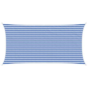 vidaXL Sunshade Sail Blue and White 2.5 x 4.5 m HDPE