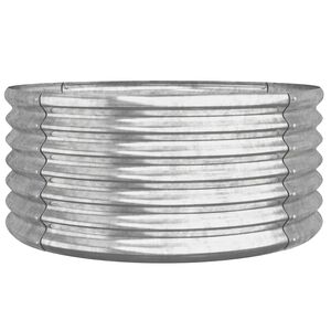 vidaXL Garden Planter Galvanised Steel 80x80x36 cm Silver