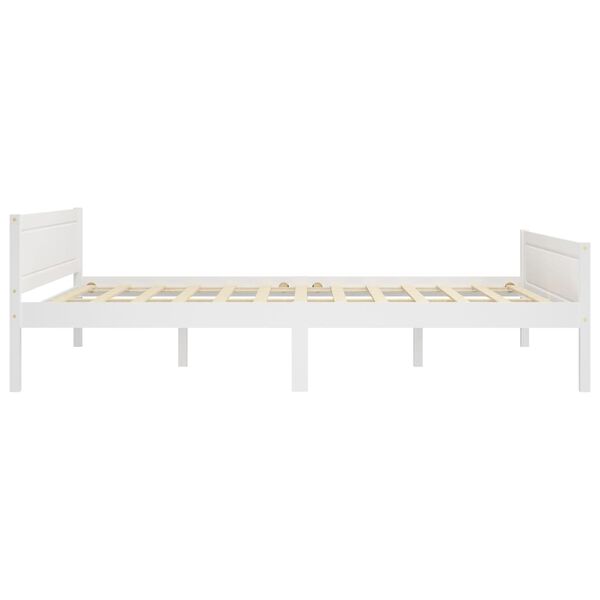vidaXL Bed Frame without Mattress White Solid Wood Pine 160x200 cm