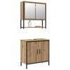 vidaXL Bathroom Furniture Set with Shelf 2 pcs Brown Engineered wood