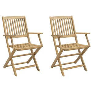vidaXL Folding Chairs 2 pcs 58x54,5x90 cm Solid Wood Acacia
