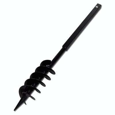 Ground Drill with Handle Auger Bit 100 mm Double Spirals Steel Black