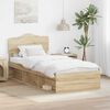 vidaXL Bed Frame with Headboard Sonoma 100 x 200 cm Solid Pine Wood