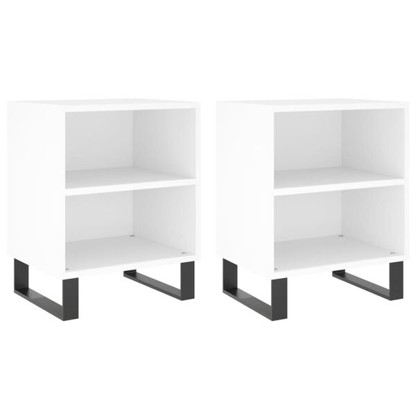 vidaXL Bedside Cabinets 2 pcs White 40x30x50 cm Engineered Wood