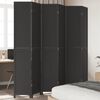 vidaXL Room Divider&nbsp;6 Panels Black Solid Wood Paulownia