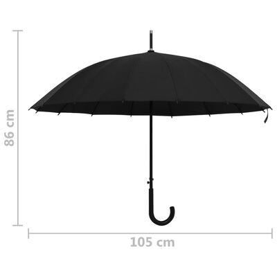 vidaXL Umbrella Automatic Black 105 cm