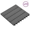 vidaXL Decking Tile 11 pcs Grey 30 x 30 cm WPC