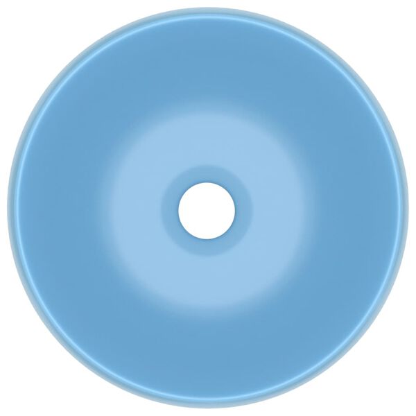 vidaXL Luxury Wash Basin Round Matt Light Blue 40x15 cm Ceramic