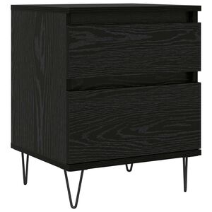 vidaXL Bed Cabinet Black Oak 40 x 35 x 50 cm Engineered Wood