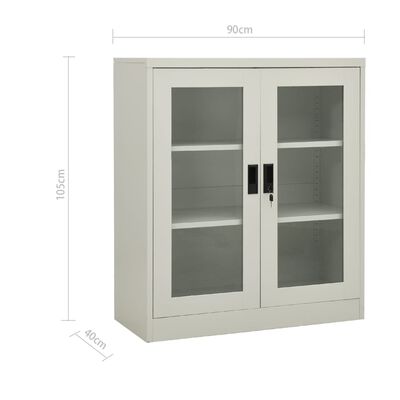 vidaXL Office Cabinet with Planter Box Light Grey 90x40x128 cm Steel