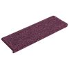 vidaXL Stair Mats 15 pcs 65x21x4 cm Dark Purple Rectangular Edge