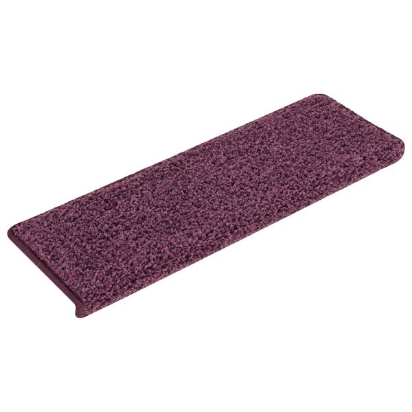 vidaXL Stair Mats 15 pcs 65x21x4 cm Dark Purple Rectangular Edge