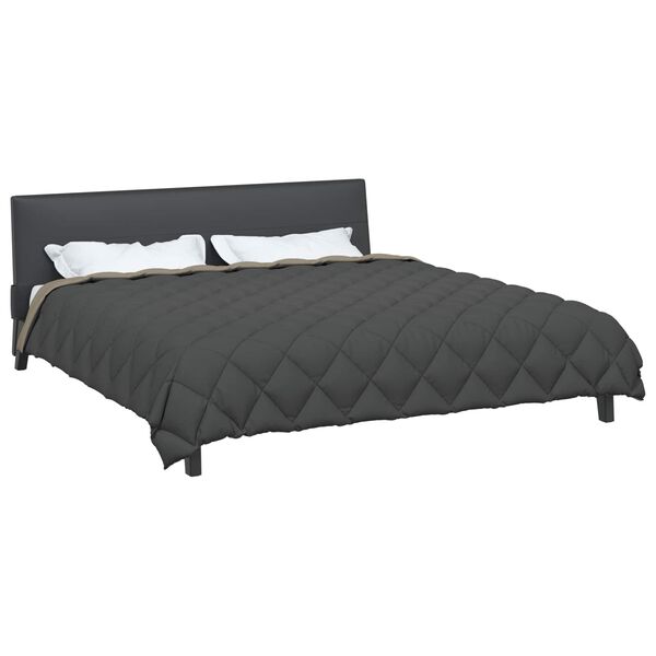 vidaXL Winter Duvet Light Grey and Anthracite 200 x 200 cm Microfiber