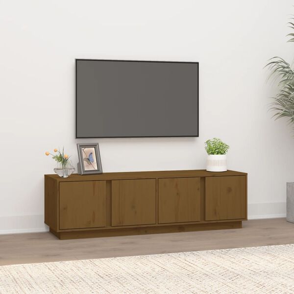 vidaXL TV Cabinet Honey Brown 140x40x40 cm Solid Wood Pine