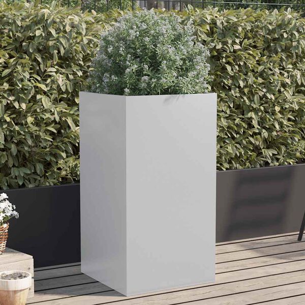 vidaXL Planter Silver 42x38x75 cm Galvanised Steel